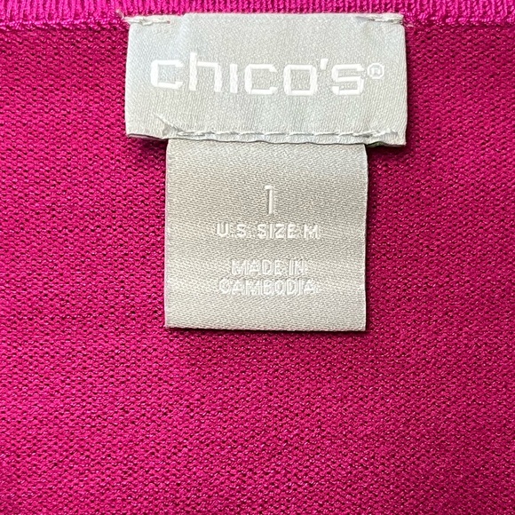 Chico’s pink casual v-neck, Size M - Picture 3 of 5